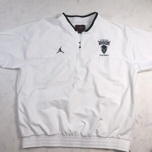 Jordan Howard Bison Football Quarter Zip Windbreaker White Mens XL HBCU Sideline